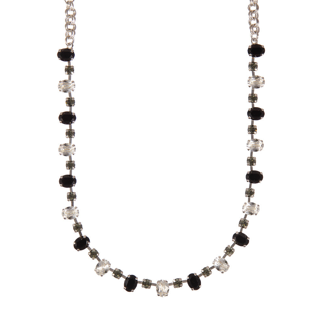Small Oval and Round Necklace in "Obsidian Shores" *Custom*