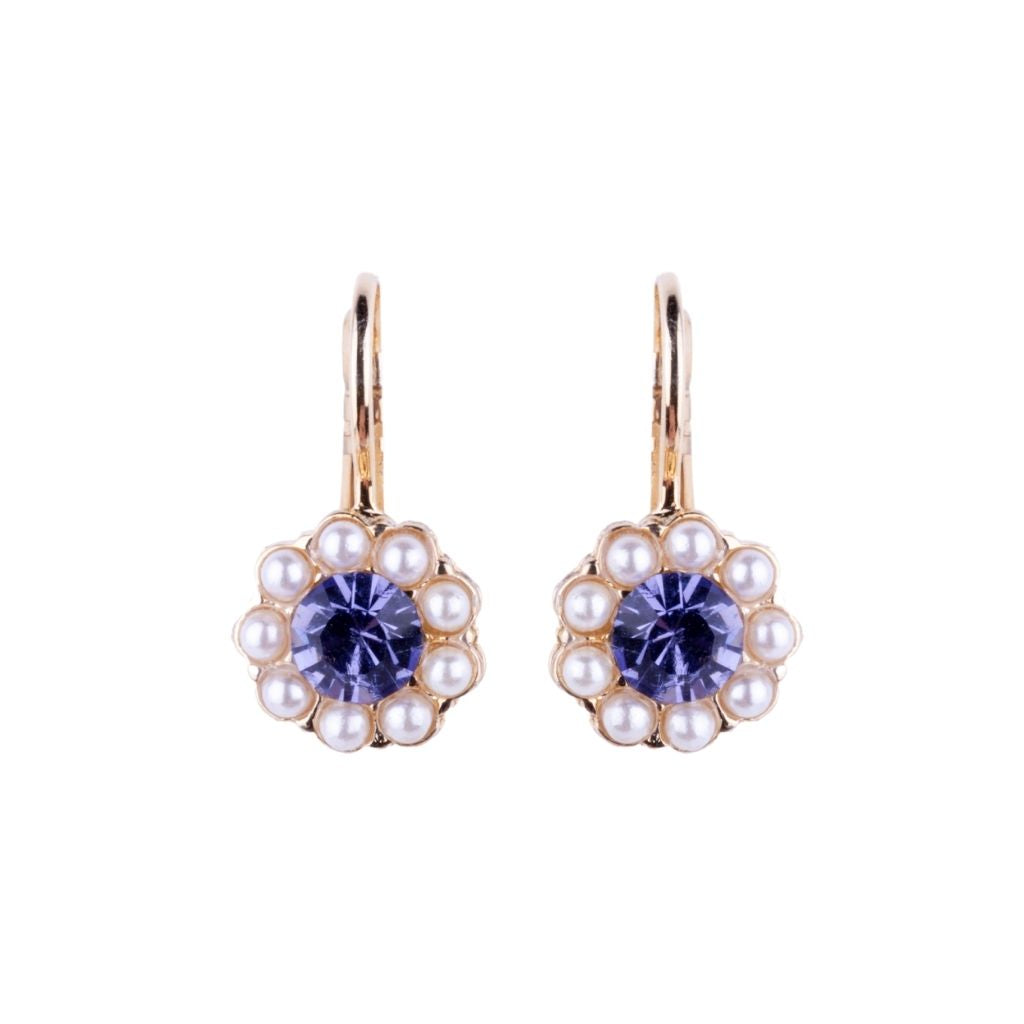 Medium Flower Leverback Earrings in "Violet" *Custom*