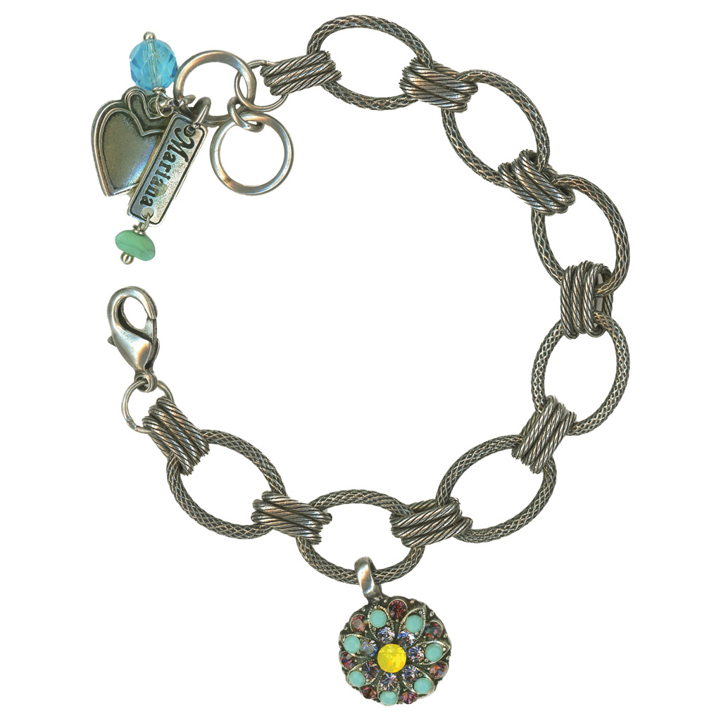 Chain Link Guardian Angel Bracelet in "Vineyard Veranda" *Custom*