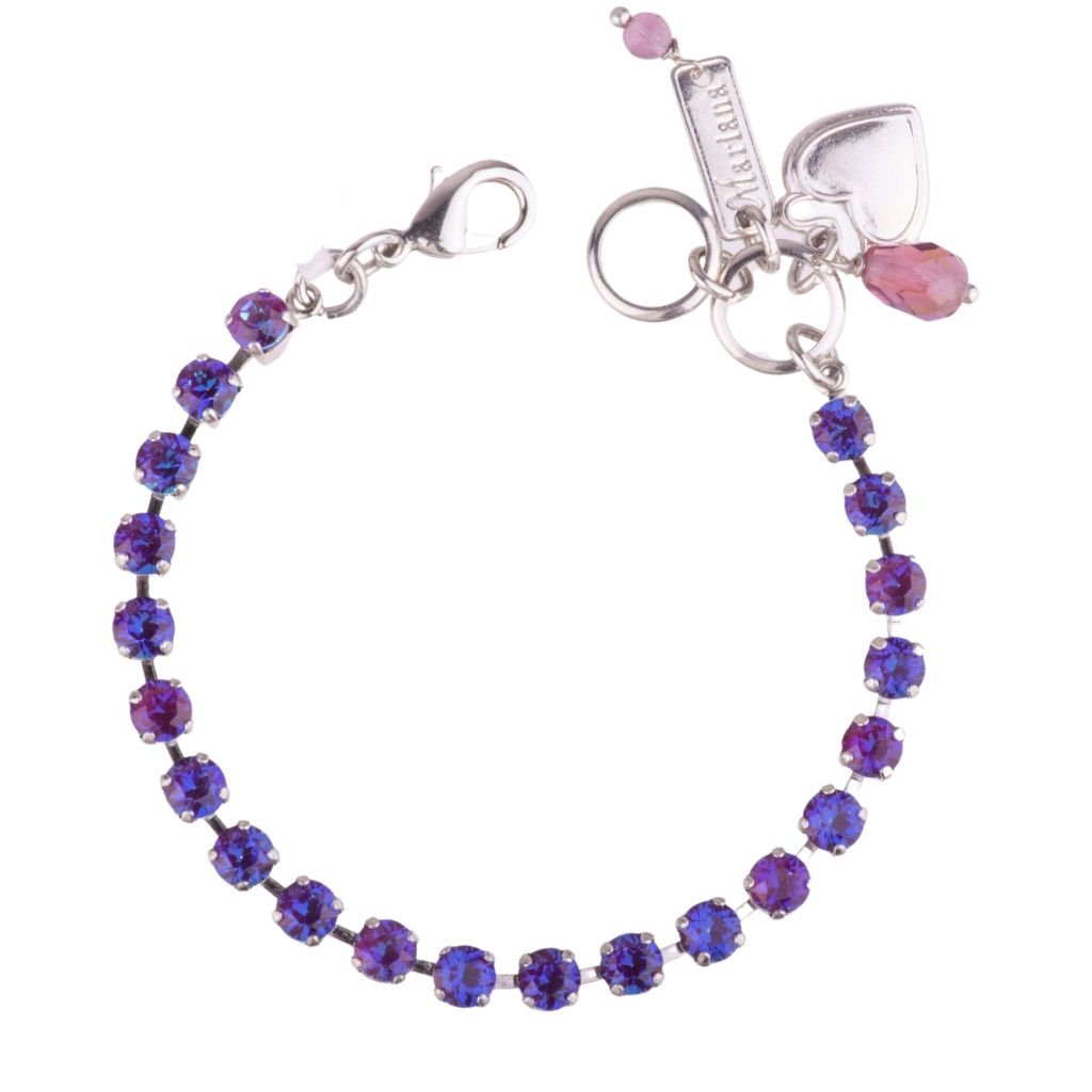 Petite Everyday Bracelet in "Sunkissed Plum" - Rhodium