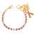 Petite Bracelet with Breast Cancer Ribbon in "Light Pink" - Yellow Gold