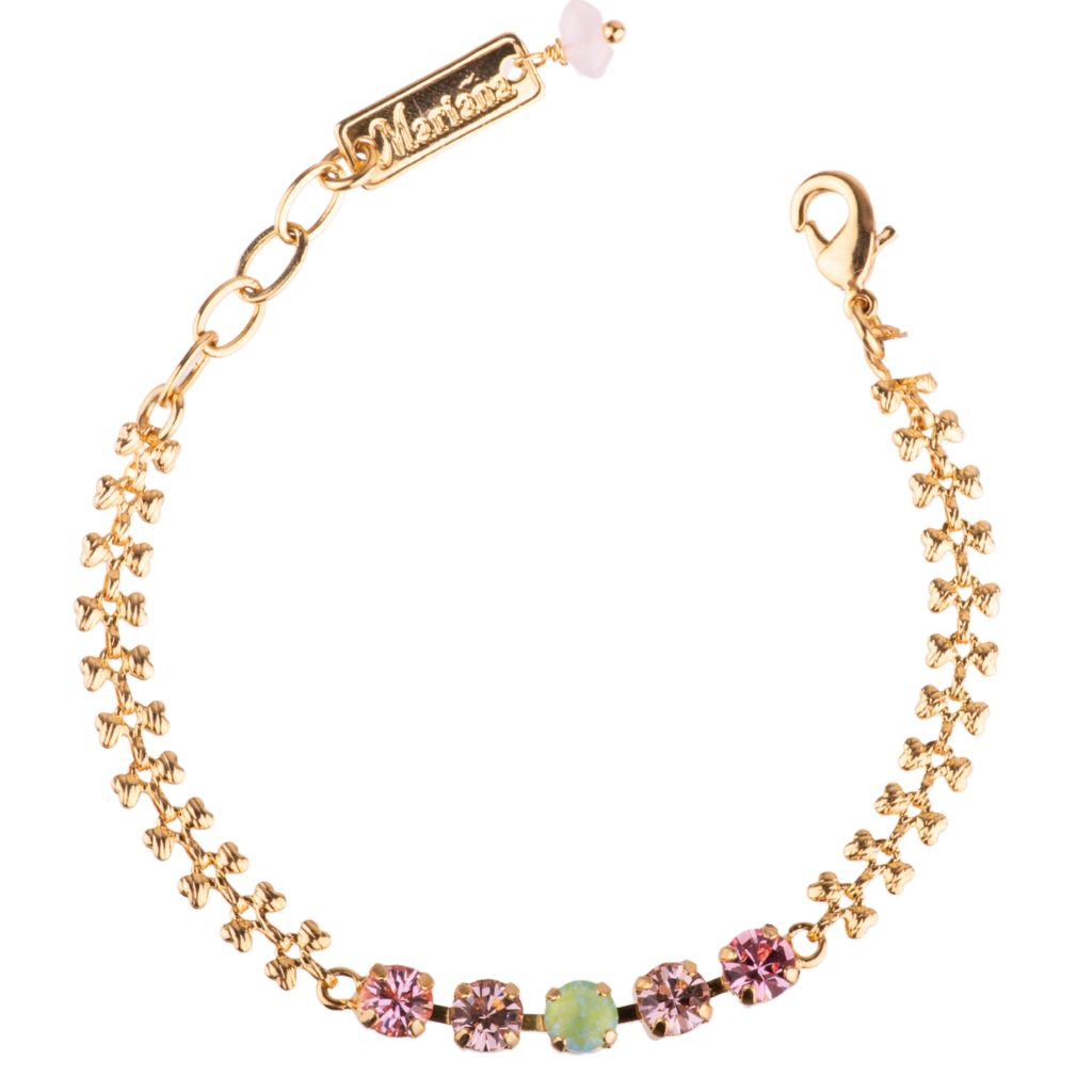 Petite Everyday Bracelet with Spinal Chain in "Parasol" - Yellow Gold