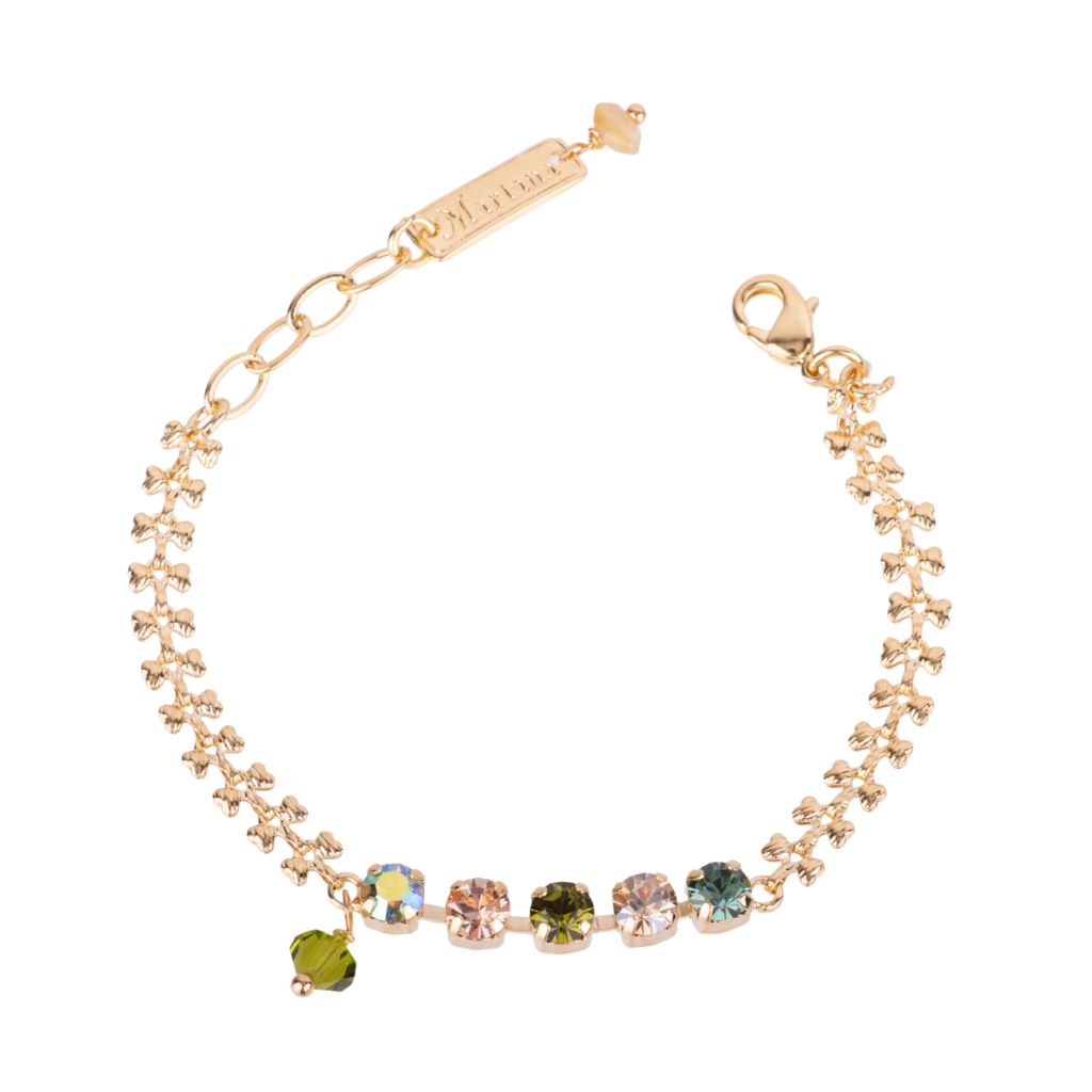 Petite Everyday Fishbone Chain Bracelet in "Olive Garnish" *Custom*