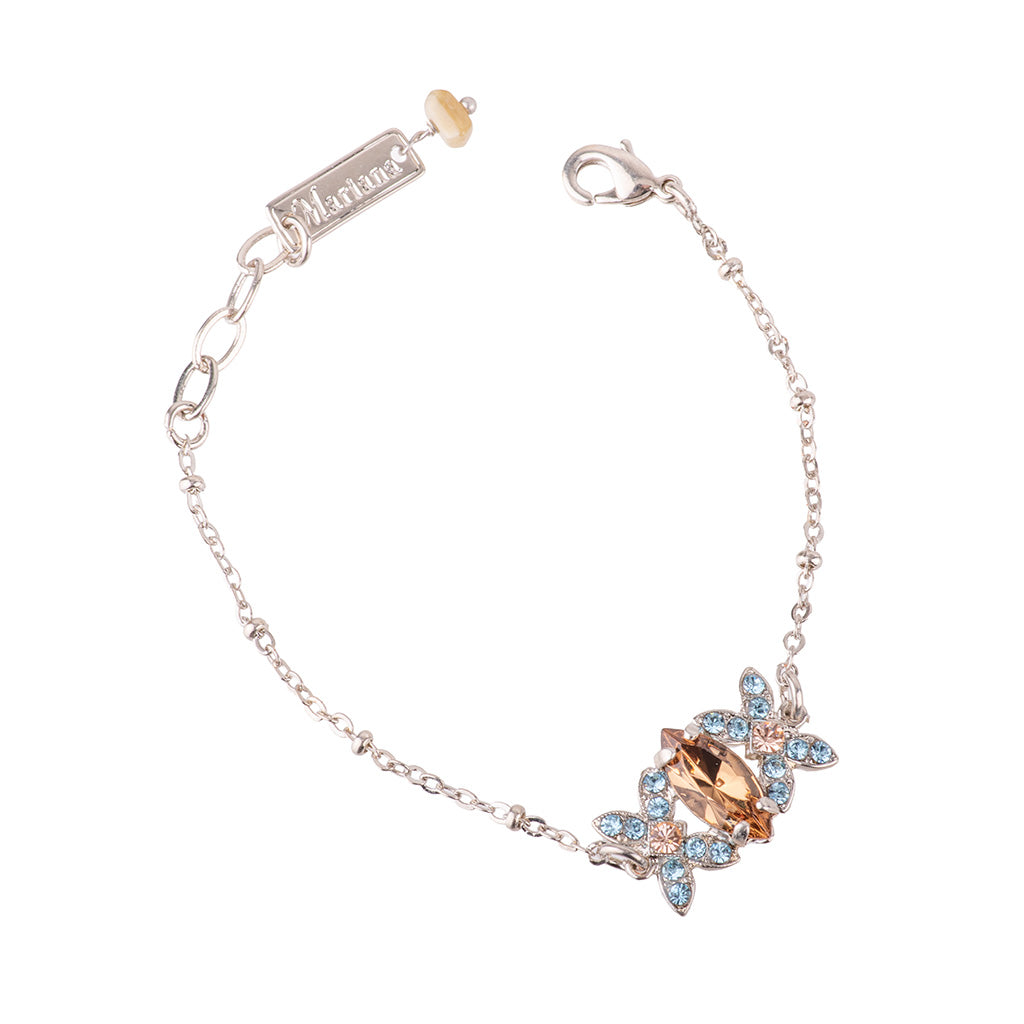 Decorated Marquise Bracelet in "First Toast" - Rhodium