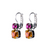 Medium Double Stone Leverback Earrings "Bougainvillea" *Custom*