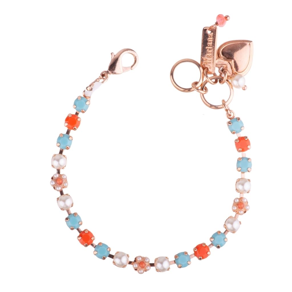 Petite Flower Bracelet in "Mythical Dusk" - Rose Gold