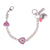 Hearts on Cable Chain Bracelet "Boungainvillea" - Rhodium