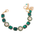 Large Emerald Cluster Bracelet in "Emerald and Pearl" - Yellow Gold