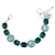 Large Emerald Cluster Bracelet in "Emerald and Sunkissed Ocean" - Rhodium