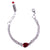 Pear Stone Chain Bracelet in "Siam" - Rhodium