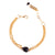 Pear Stone Chain Bracelet in "Jet" - Yellow Gold