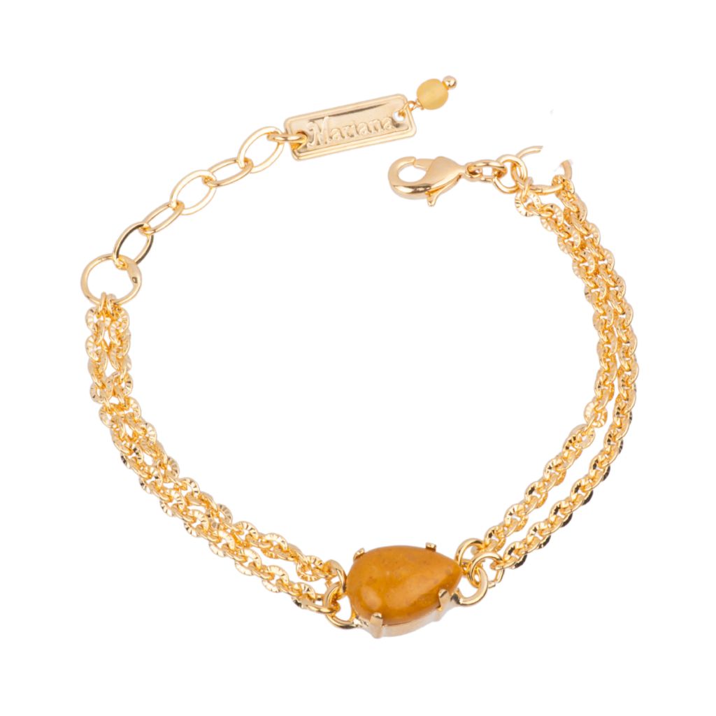 Pear Stone Chain Bracelet in "Yellow Jasper" *Custom*