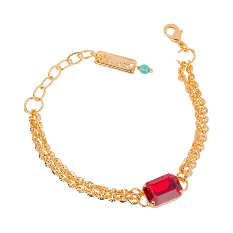 Emerald Stone Chain Bracelet in "Siam" *Custom*