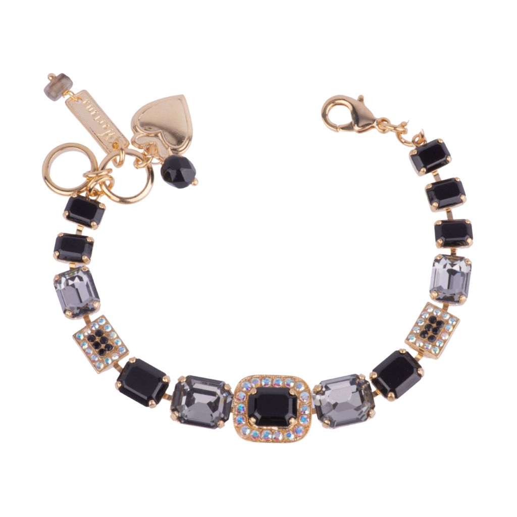 Large Emerald Embellished Bracelet in "Tuxedo" *Custom*