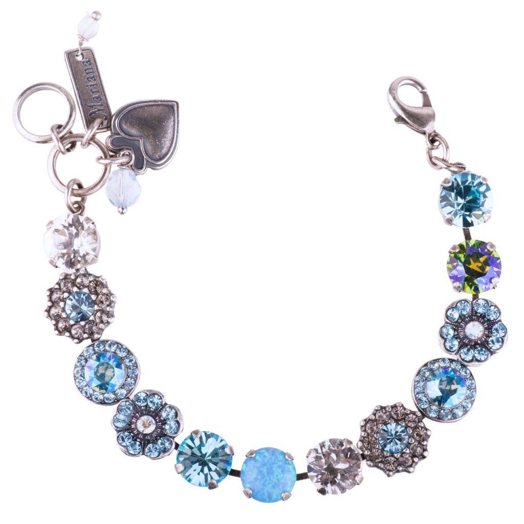 Large Elemental Bracelet in "Italian Ice" - Antique Silver