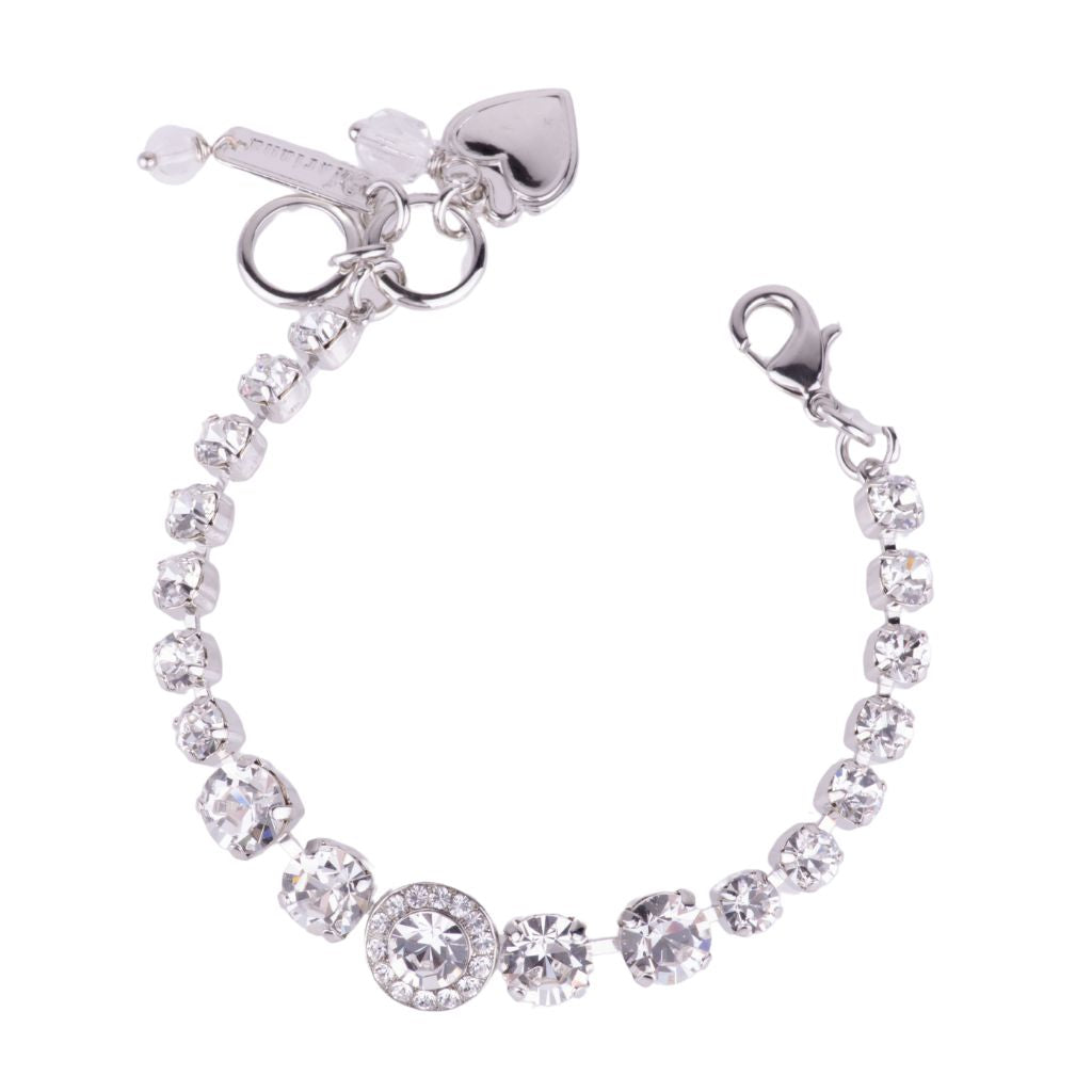 Graduated Halo Bracelet in "Clear" - Rhodium