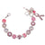 Large Rosette Rivoli Bracelet in "Light Pink" - Rhodium