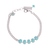 Small Oval Chain Bracelet "Turquoise" - Rhodium