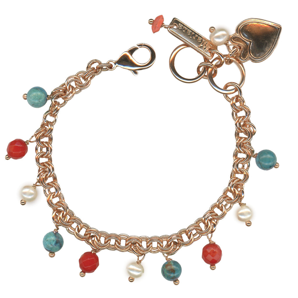 Colorful Bead Bracelet in "Mythical Dusk" - Rose Gold