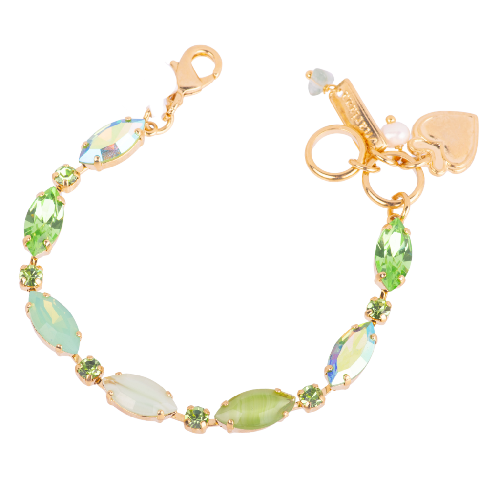 Marquise and Round Bracelet in "Peridot" - Yellow Gold
