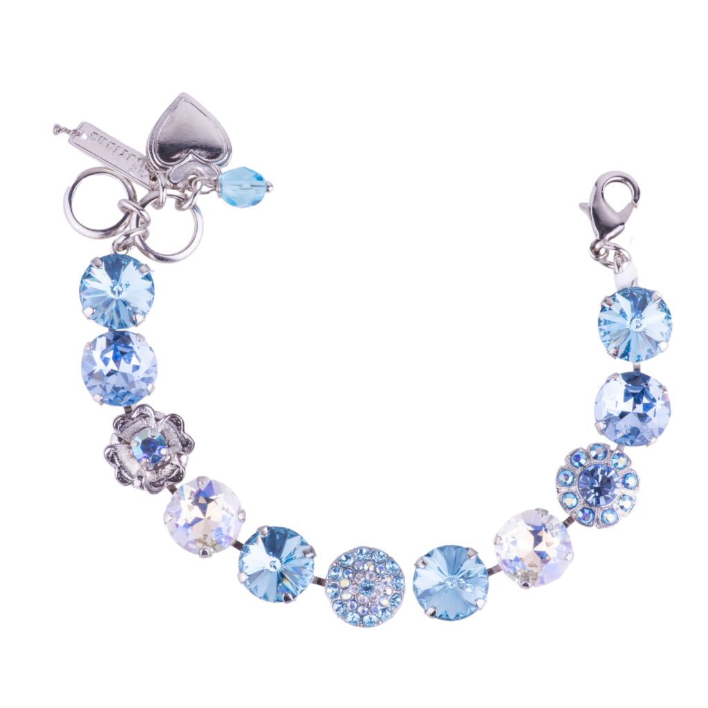 Large Pavé and Rosette Bracelet in "Bay Blue" *Custom*