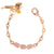 Triple Emerald Stone Bracelet on a Decorated Rectangle Chain in "Peach ICE" - Yellow Gold