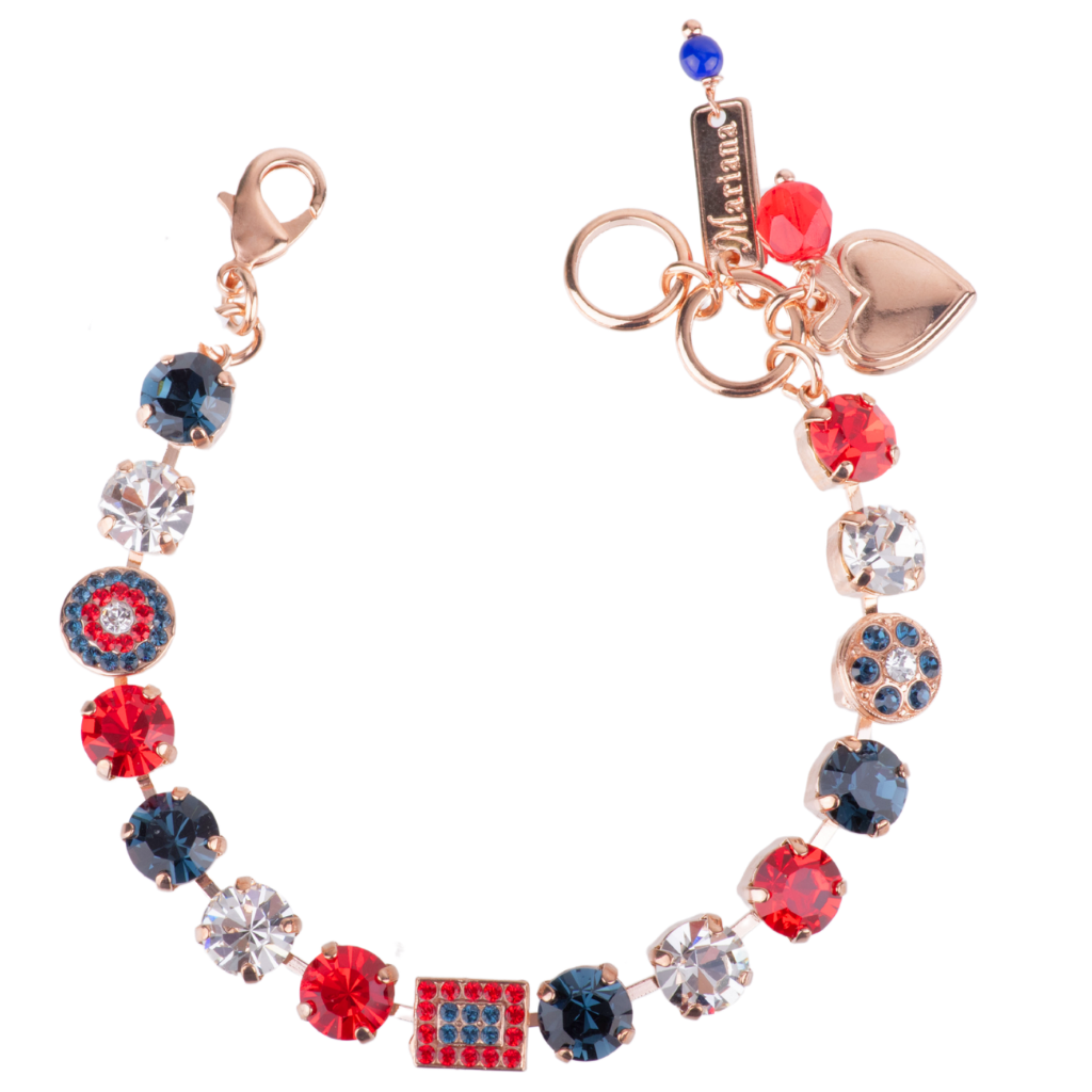 Medium Cluster and Pavé Bracelet in "Americana" *Custom*
