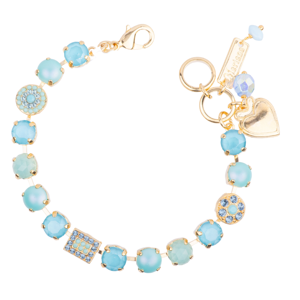 Medium Cluster and Pavé Bracelet in "Crystal Blue" *Custom*