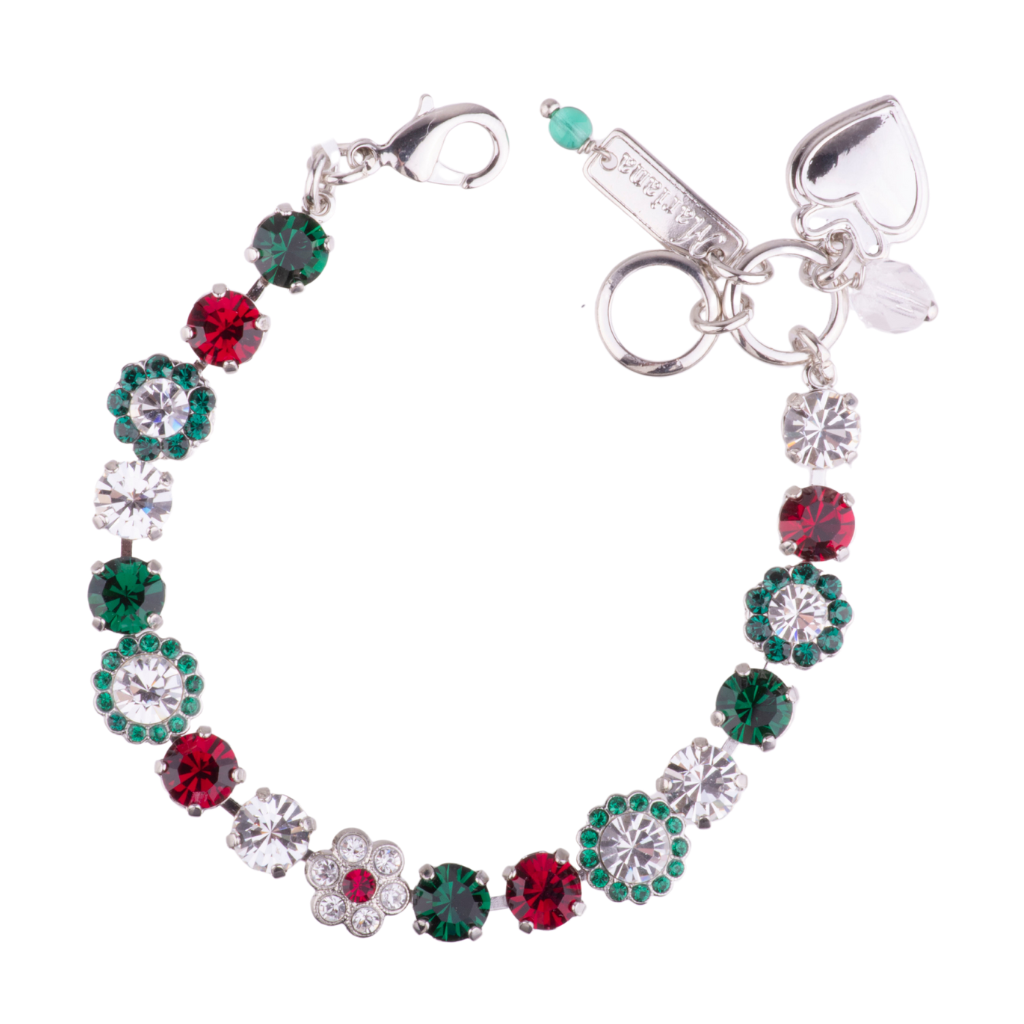 Medium Blossom Bracelet in "Holly" - Rhodium