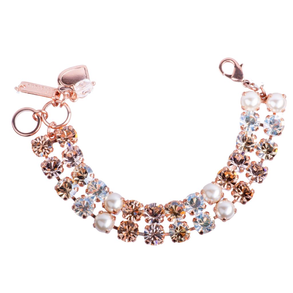 Medium Double Row Bracelet in "Sand bar" - Rose Gold