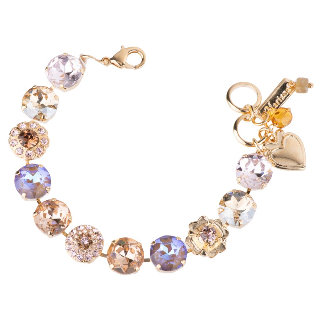 Large Pavé and Rosette Bracelet in "Amaretto" *Custom*