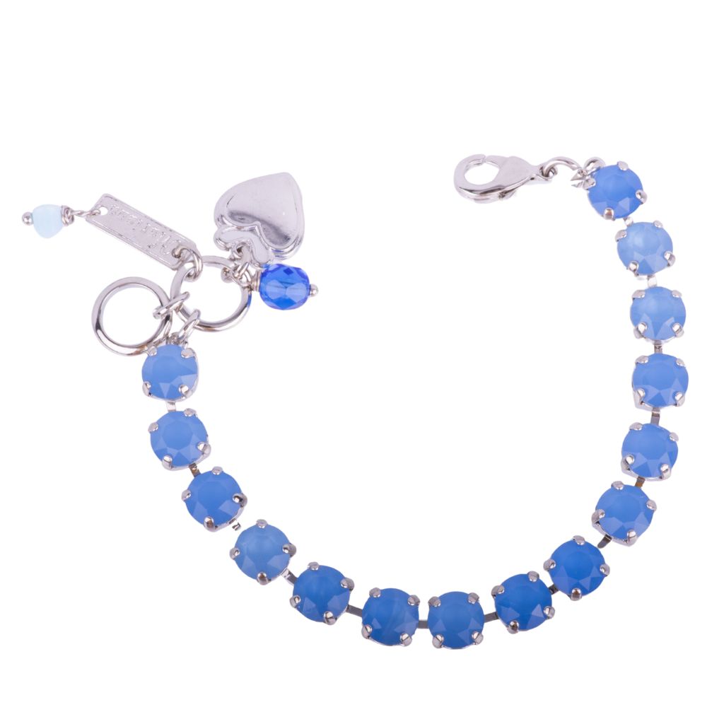 Medium Everyday Bracelet "Carolina Blue" - Rhodium