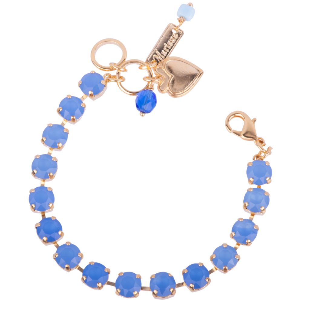 Medium Everyday Bracelet in "Carolina Blue" - Yellow Gold