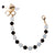 Medium Everyday Bracelet in "Jet and White Opal" - Yellow Gold