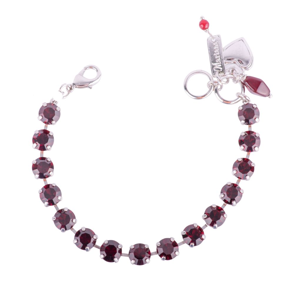 Medium Everyday Bracelet "Garnet" - Rhodium