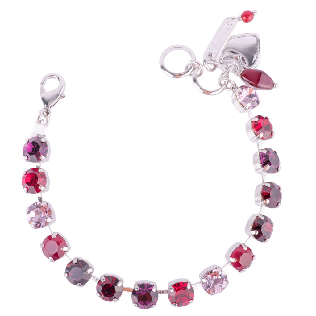 Medium Everyday Bracelet "Cranberry Crush" - Rhodium