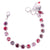 Medium Everyday Bracelet "Cranberry Crush" - Rhodium