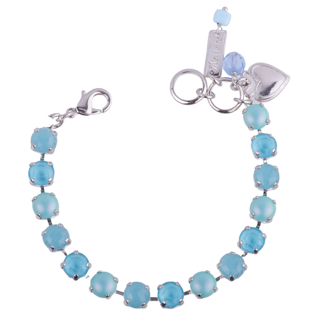 Medium Everyday Bracelet in "Crystal Blue" - Rhodium