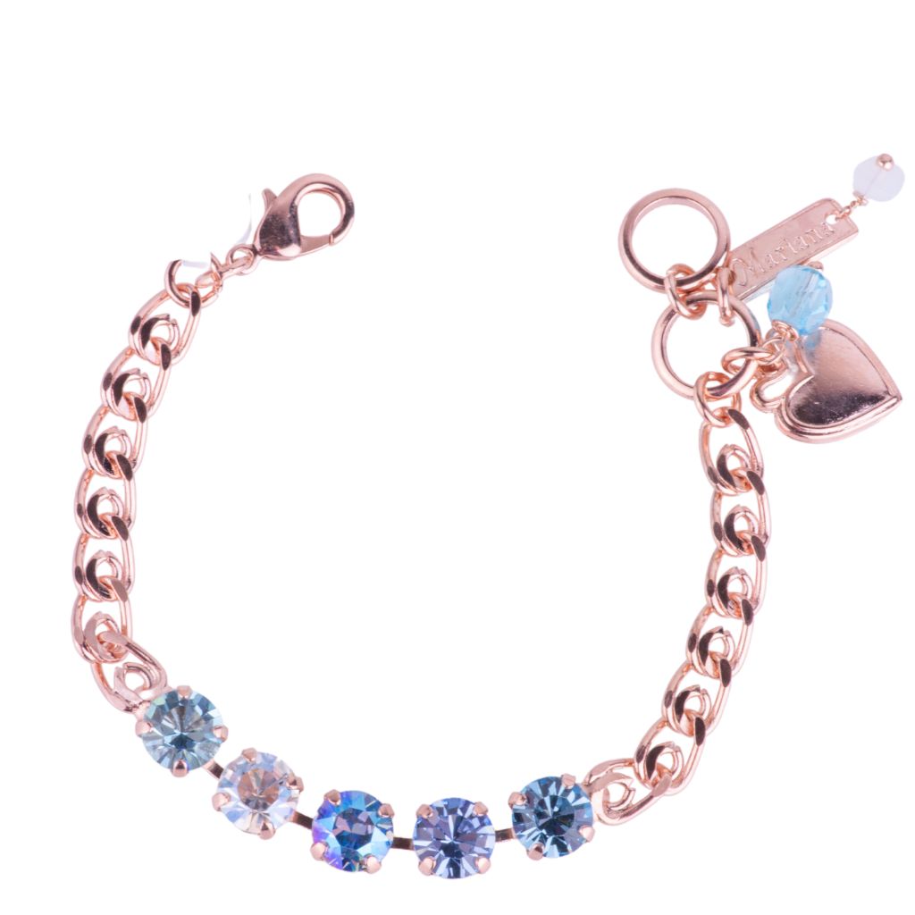 Medium Five Stone Chain Bracelet in "Bay Blue" *Custom*