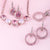Medium Open Circle Pendant in "Light Pink" - Rhodium