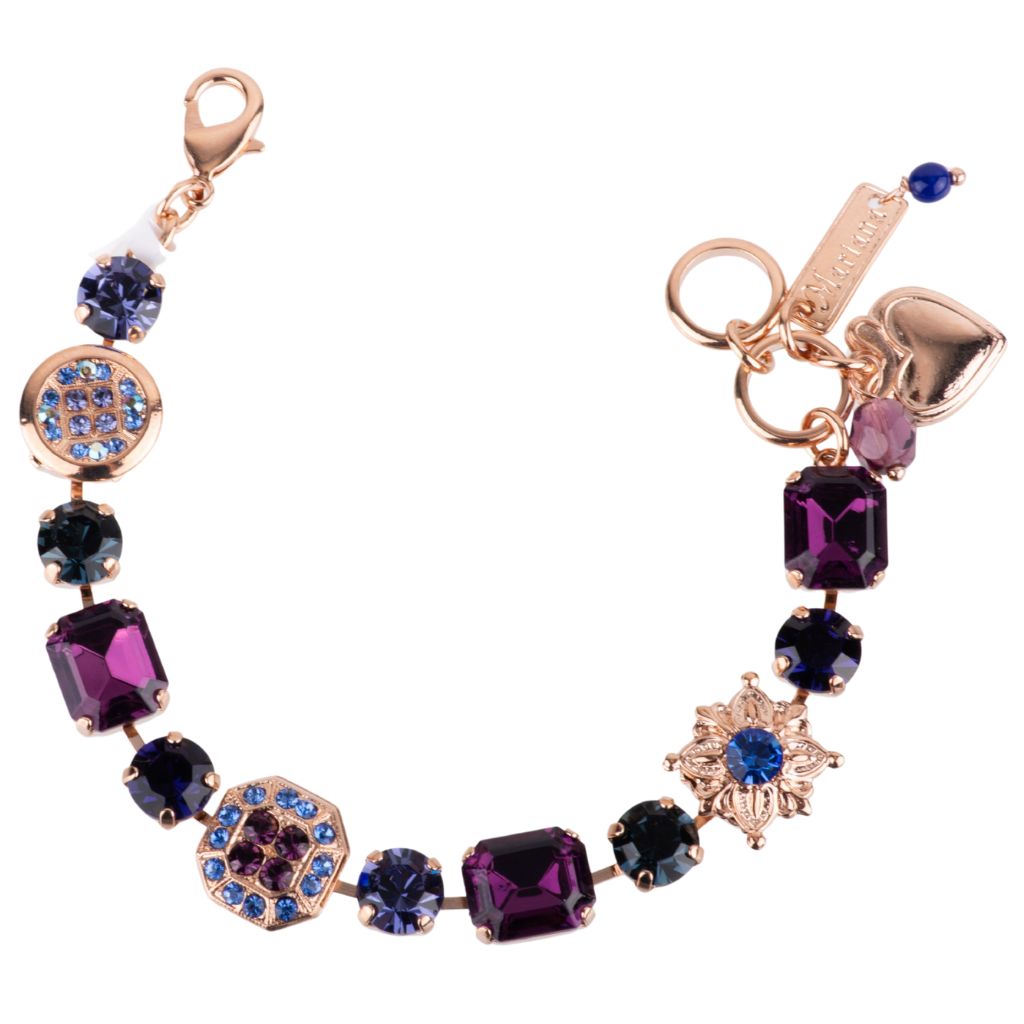 Elemental Emerald and Round Bracelet in "Happy Hour' - Rose Gold