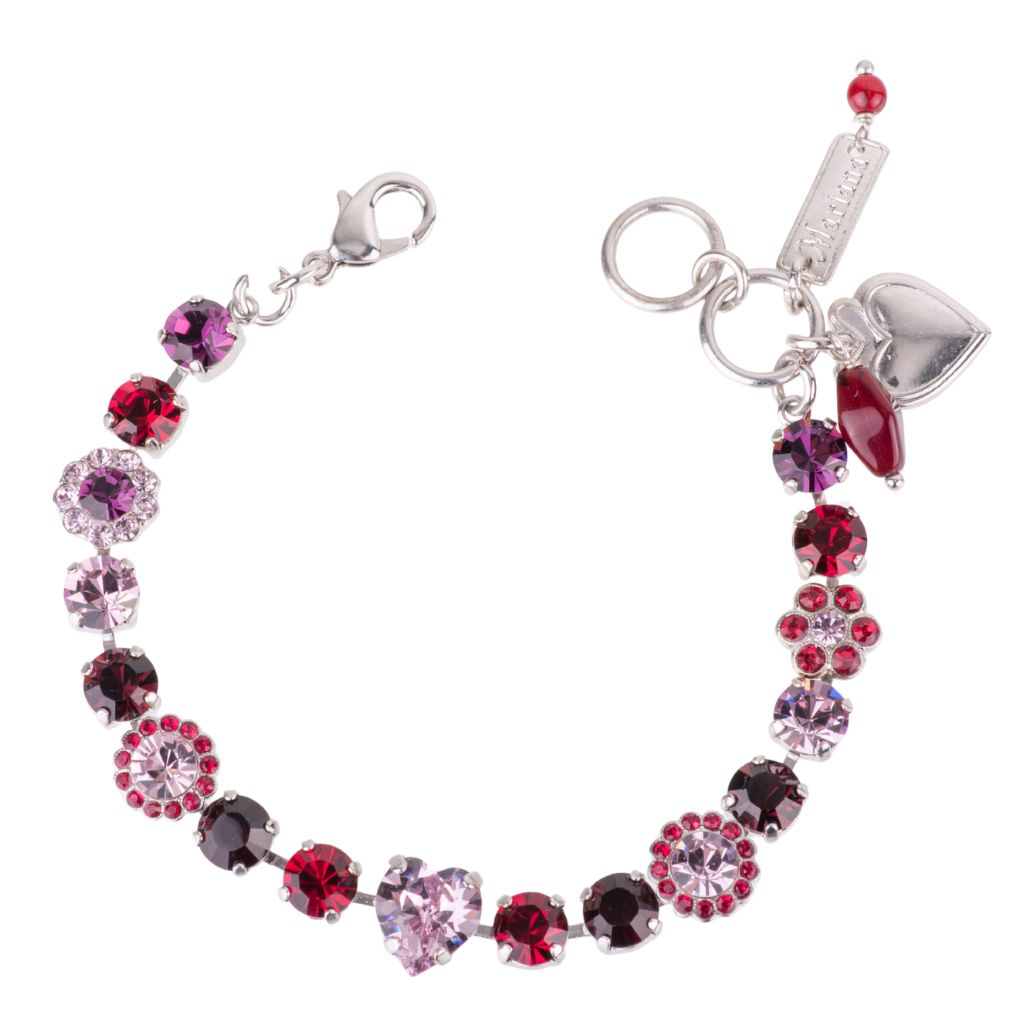 Medium Flower Heart Bracelet in "Cranberry Crush" *Custom*