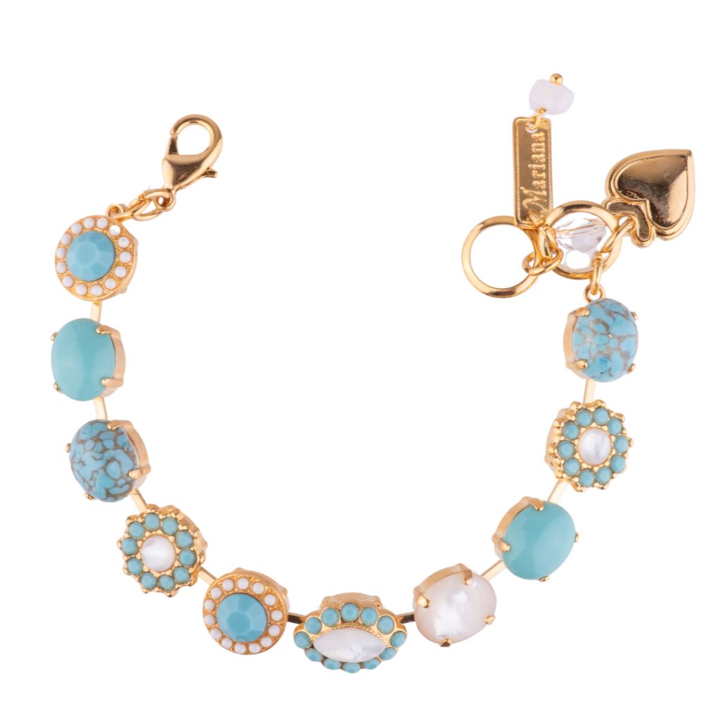 Large Rosette and Marquise Bracelet "Aegean Coast" - Yellow Gold