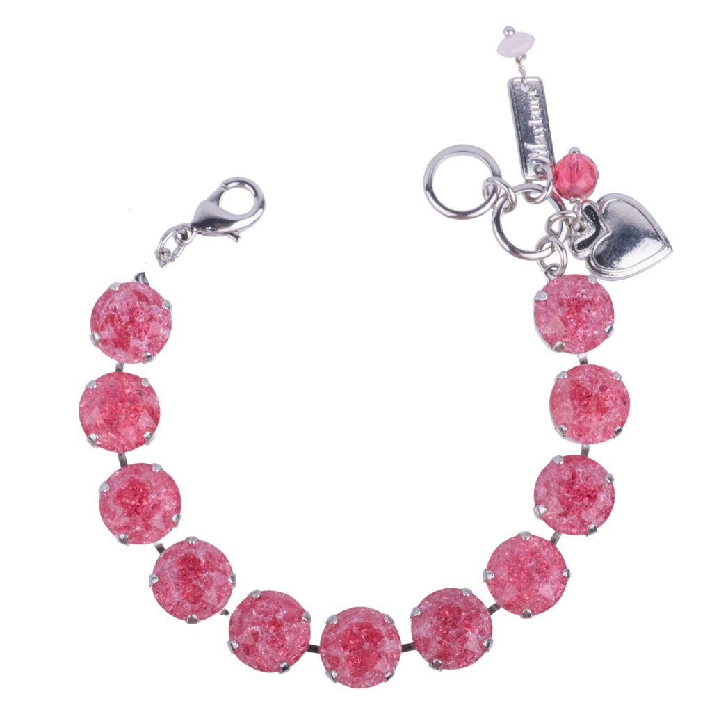 Large Rivoli Round Bracelet "Rose ICE" - Rhodium