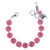 Large Rivoli Round Bracelet "Rose ICE" - Rhodium