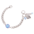 Large Single Stone Bracelet "Sun-Kissed Ocean" - Rhodium
