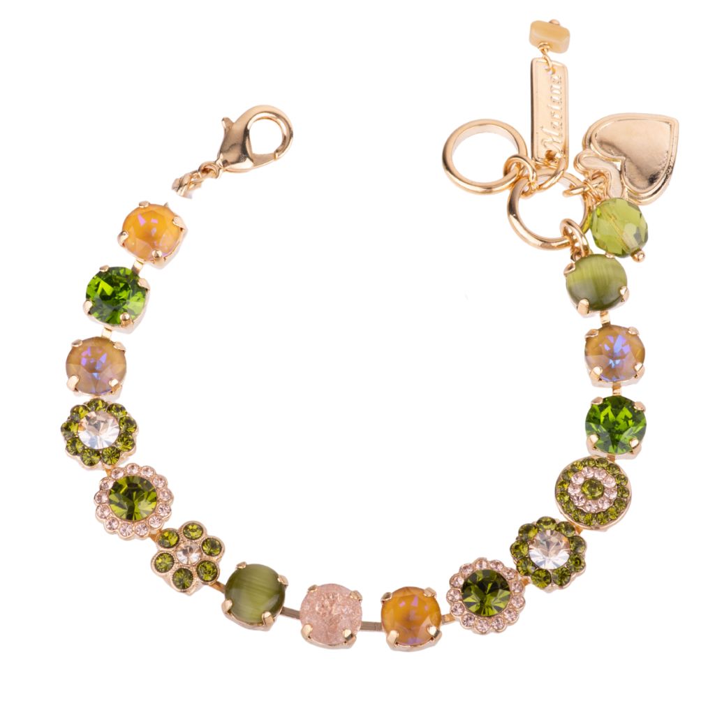 Medium Rosette Bracelet in "Olive Garnish" - Yellow Gold