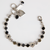 Small Flower Cluster Bracelet in "Obsidian Shores" - Rhodium