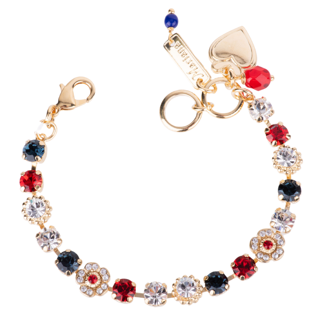Small Flower Cluster Bracelet in "Americana" *Custom*