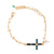 Cross Chain Bracelet in "Emerald" (Choose Your Plating)